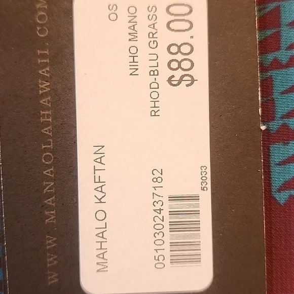 NWT OS Manaola Mahalo Kaftan - Picture 8 of 9